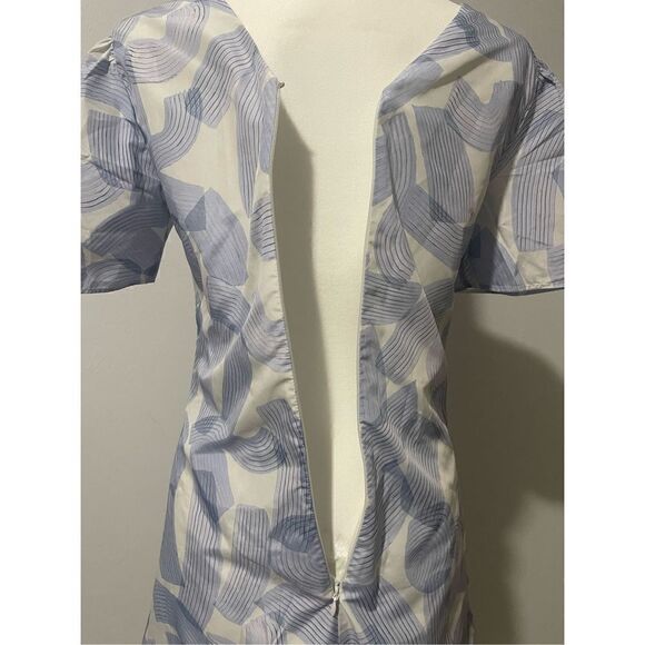 Club Monaco Ruched front dress blue print (0) - Picture 7 of 10